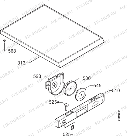 Взрыв-схема посудомоечной машины Zanussi ZWS744 - Схема узла Command panel 037